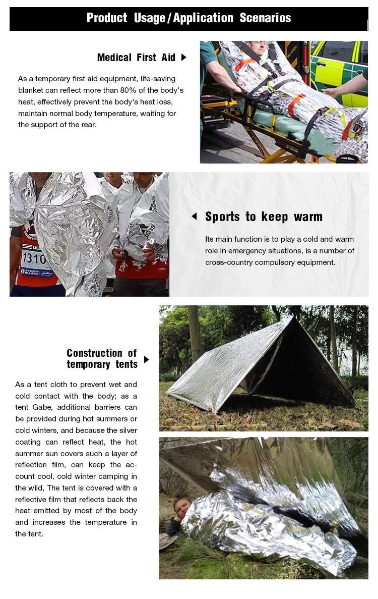 First Aid Devices Waterproof Foil Rescue Emergency First Aid Aluminum Foil Blanket
