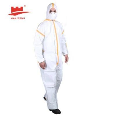 Type 4&5&6 Chemical Spray Tight Coverall Microporous Film Laminate Protective Suit Overall with European Standard