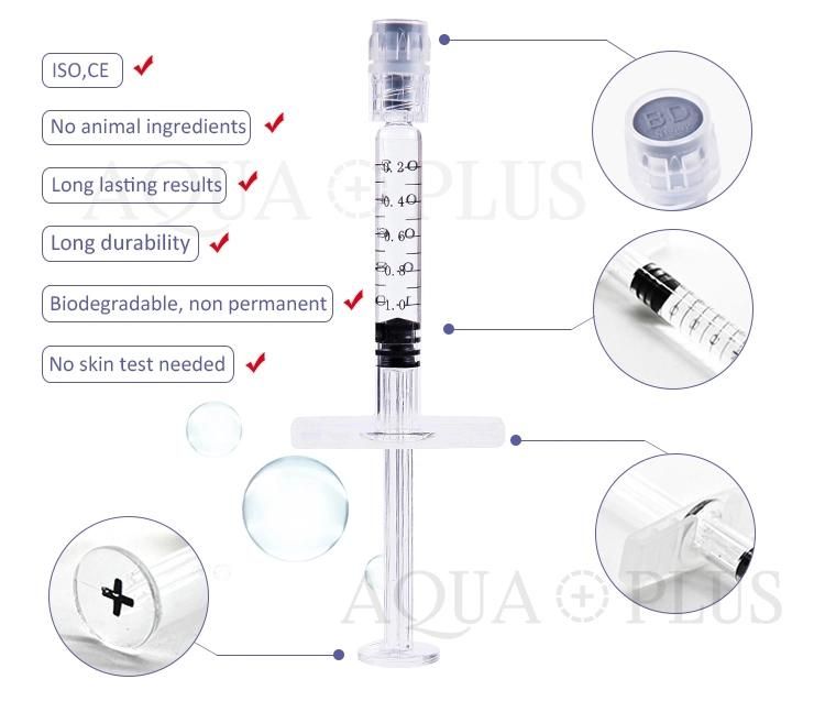 2021 Aqua Plus Beautiful Hyaluronic Acid Injectable Dermal Fillers Ha Syringe Injection