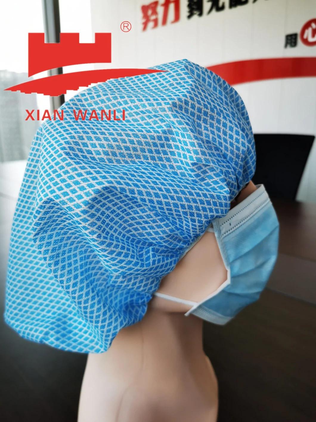 Printed Nonwoven/SMS/PP/Spunlace/Strip/Medical/Surgical/Hospital Disposable Doctor Cap with Printing