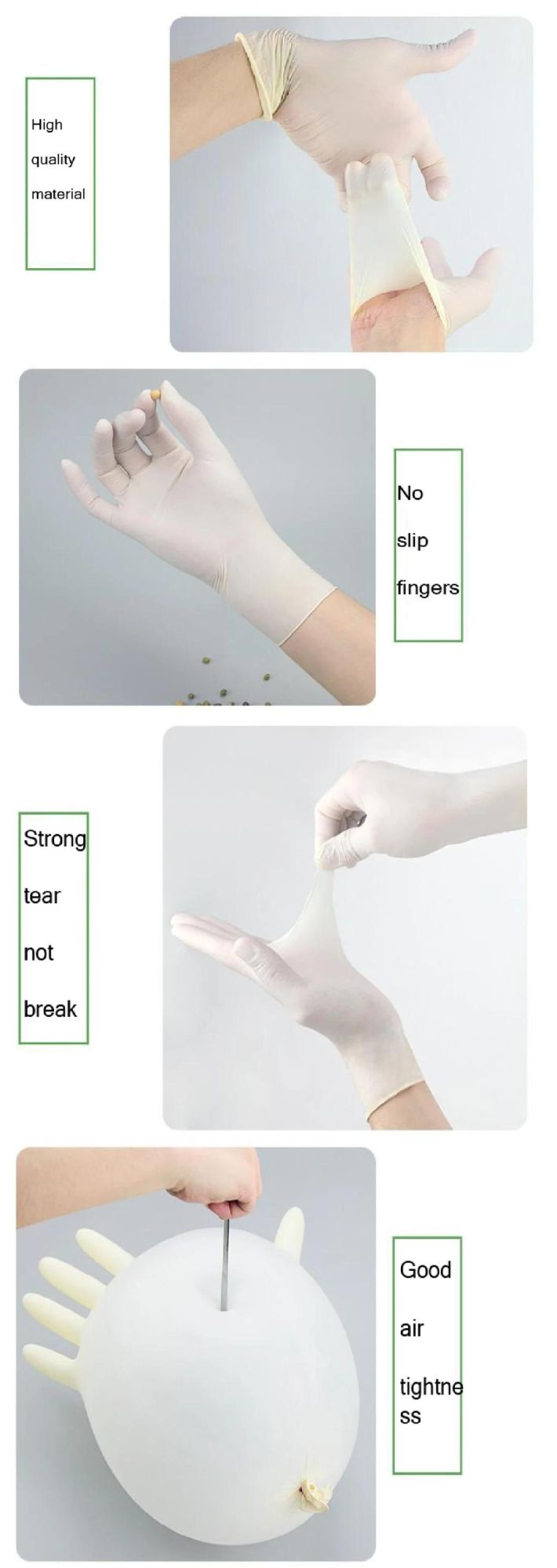 Medical Device Disposable Hospital Surgical Smooth Powdered Latex Gloves Disposable Surgical Supplies Include Eto Sterile Latex Glove and Surgical Gown