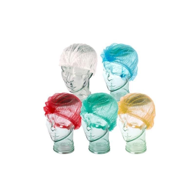 18-24 Inch White Blue Green Pink Yellow Black Multi Colors Clip Cap with Single Elastic Double Elastic Disposable Hair Bouffant Doctor Cap