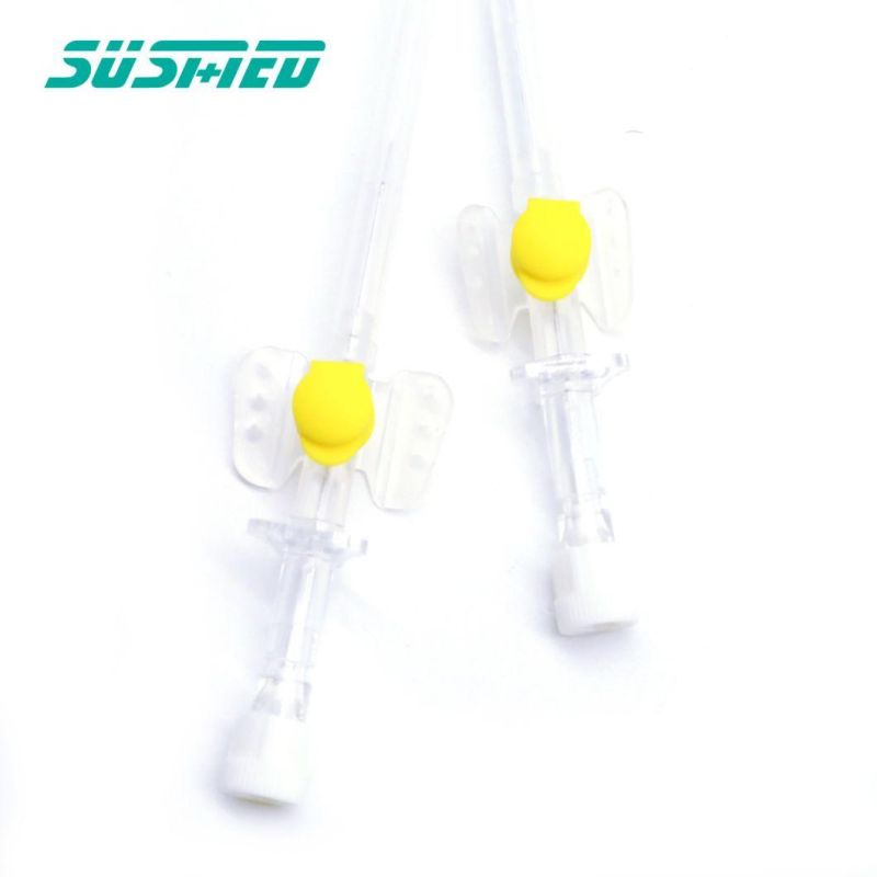 3 Port Dosing Butterfly Type Injection Port IV Cannula Safety Catheter