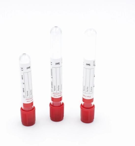 Disposable Medical Pet Plain Red Cap Vacuum Blood Collection Tube