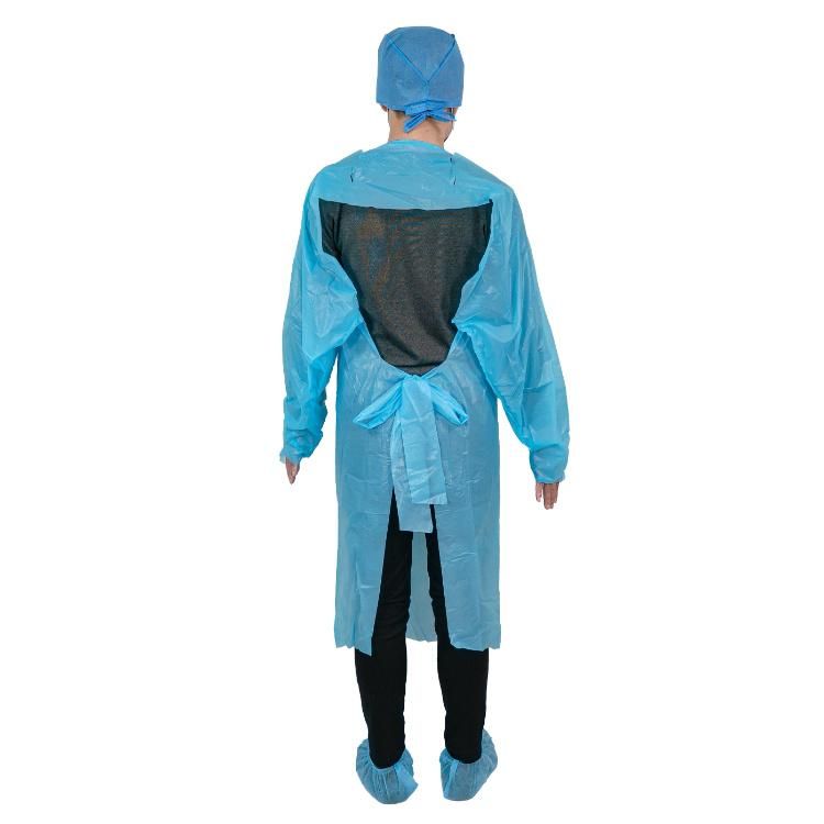 Medical Supplies Disposable Plastic Waterproof Apron, Industrial/Medical PE Apron with Long Sleeves