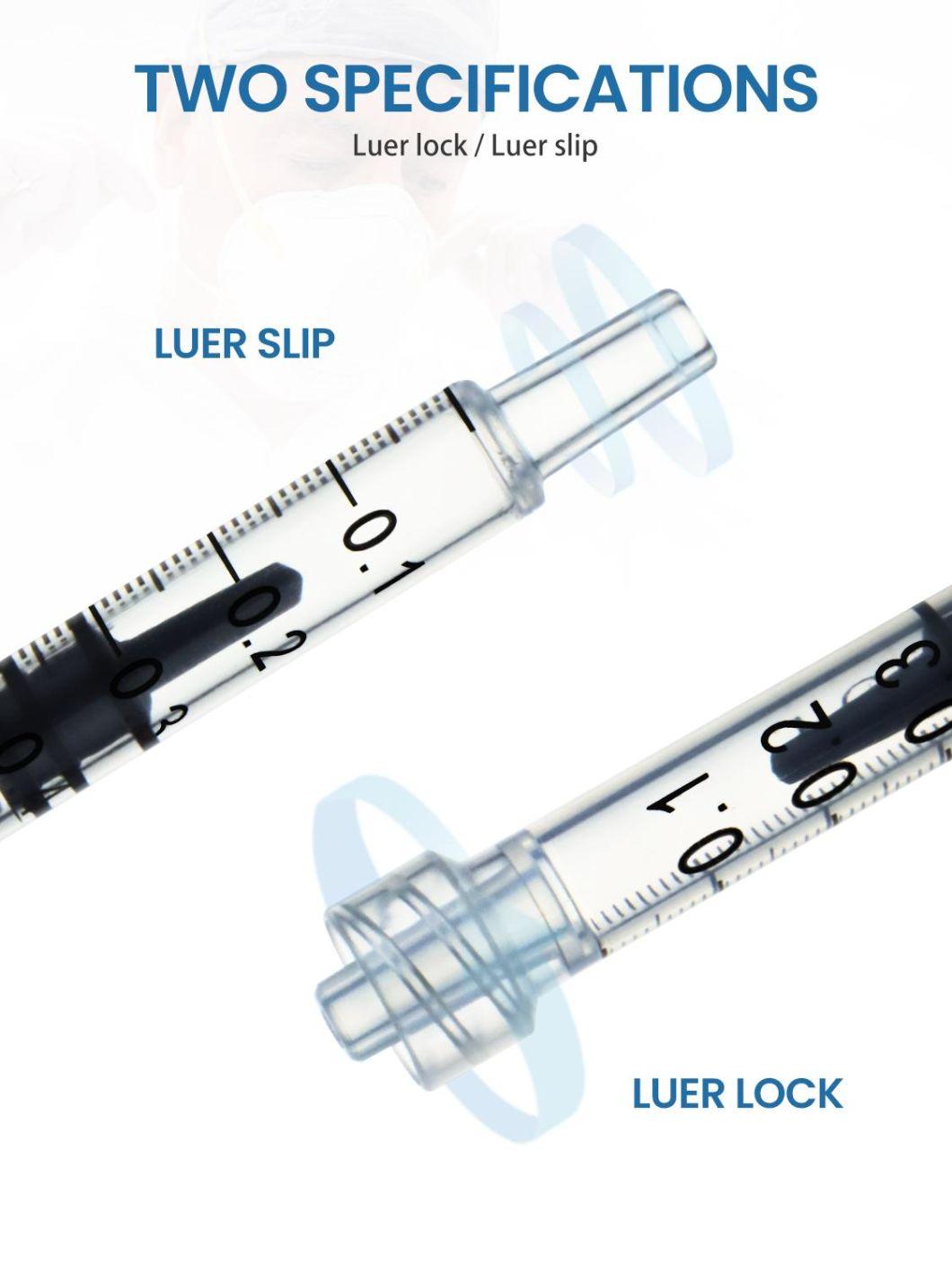 Medical Consumables 1 Cc Disposable Vaccine Syringe with 25g Needle