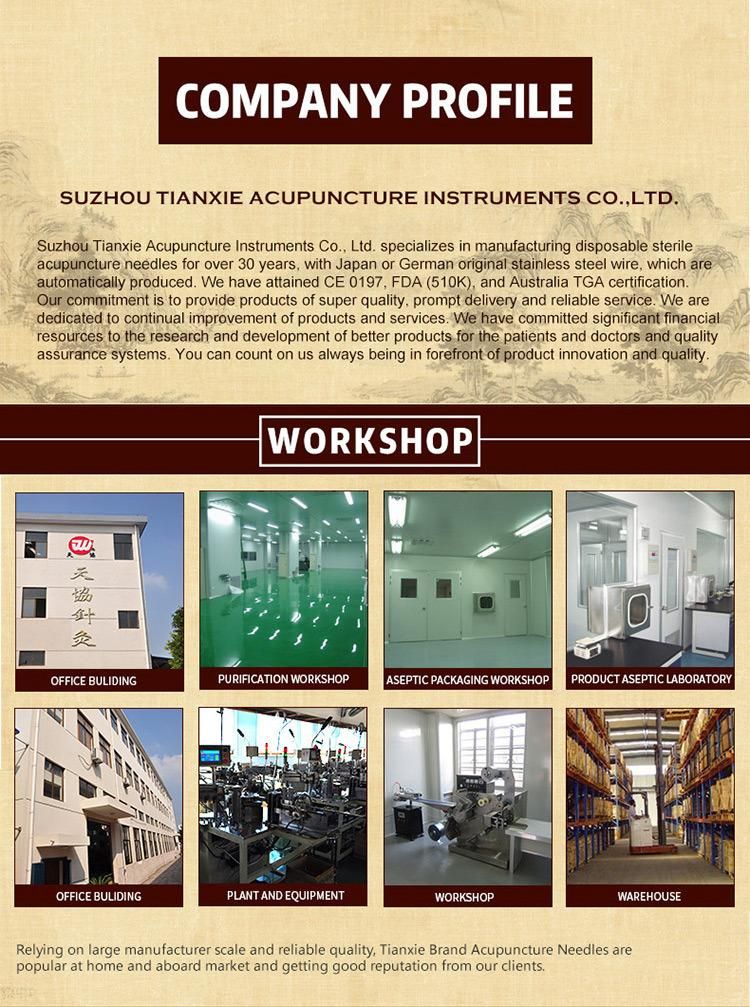 2in Factory Price Trade Asssurance Disposable Sterile Copper Wire Handle Acupuncture Needle with CE Certificate