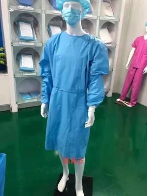 Disposable Clothing, blue PP+PE Medical Isolation Gowns