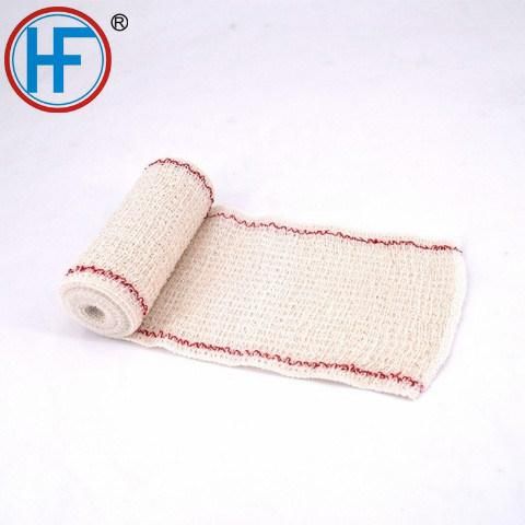 Medical Red (bule) Line Cotton Elastic Crepe Bandage with ISO, Ce Certificate