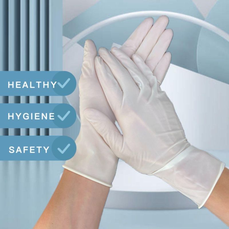 510K En455 Powder Free Latex Examination Gloves for Hospital Chemical Lab