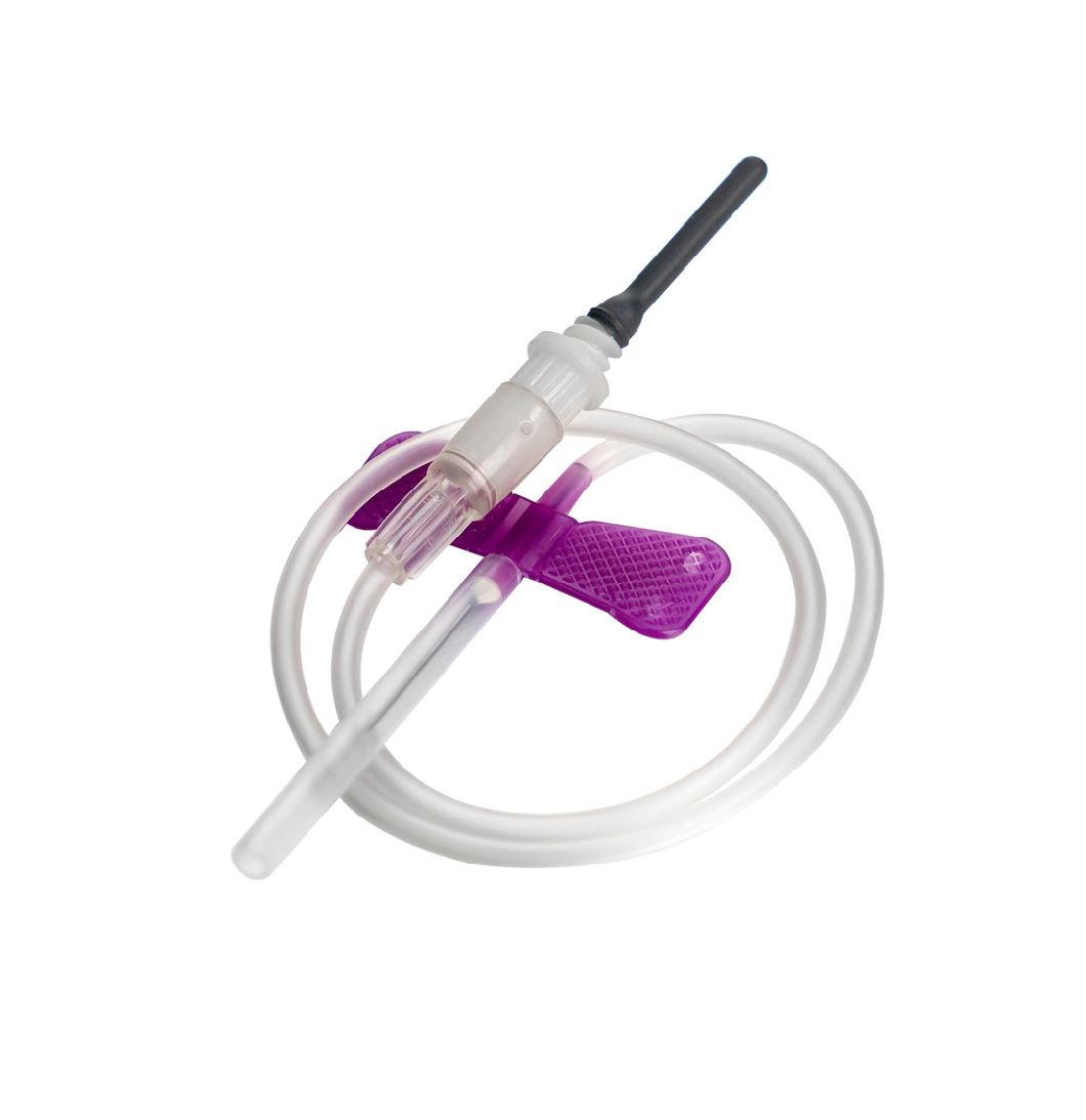 Disposable Butterfly 23G 24G Safety Blood Collection Lancet Injection IV Safety Butterfly Needles with Luer Holder