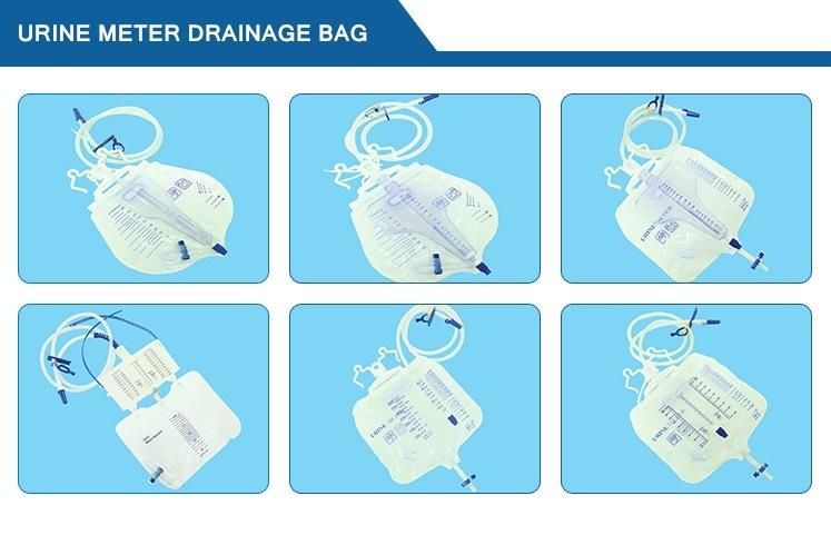 Disposable Medical Sterile Urine Drainage Bag with Push-Pull Valve Single Use