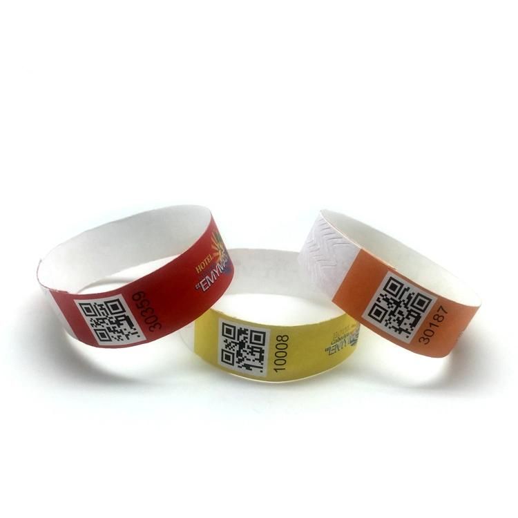 Untearable One Time Use Tyvek Paper Wristband Used as Ticket Control