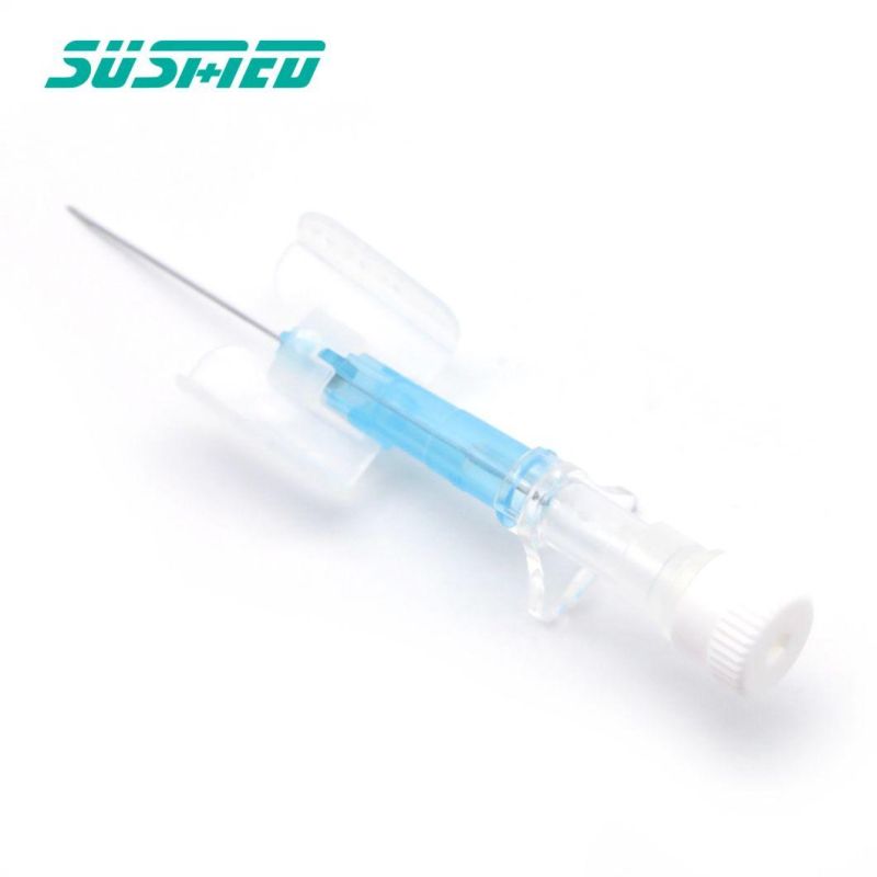 Sterilization Safety Purple IV Cannula with Wing Injection Port