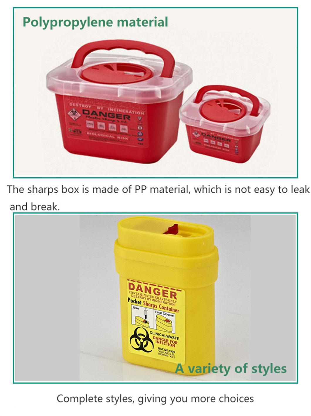 Sharp Disposable Container Medicalwaste Safety Box of Syringe Needle Box