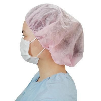 Disposable Clip Mop Cap PE Bouffant Nurse Shower Bathing Round Cap Disposable Non-Woven Mop Cap PE Disposable Round Cap