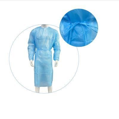 Chinese Manufacturer PP Laminated PE 40GSM Disposable Protective Isolation Gown