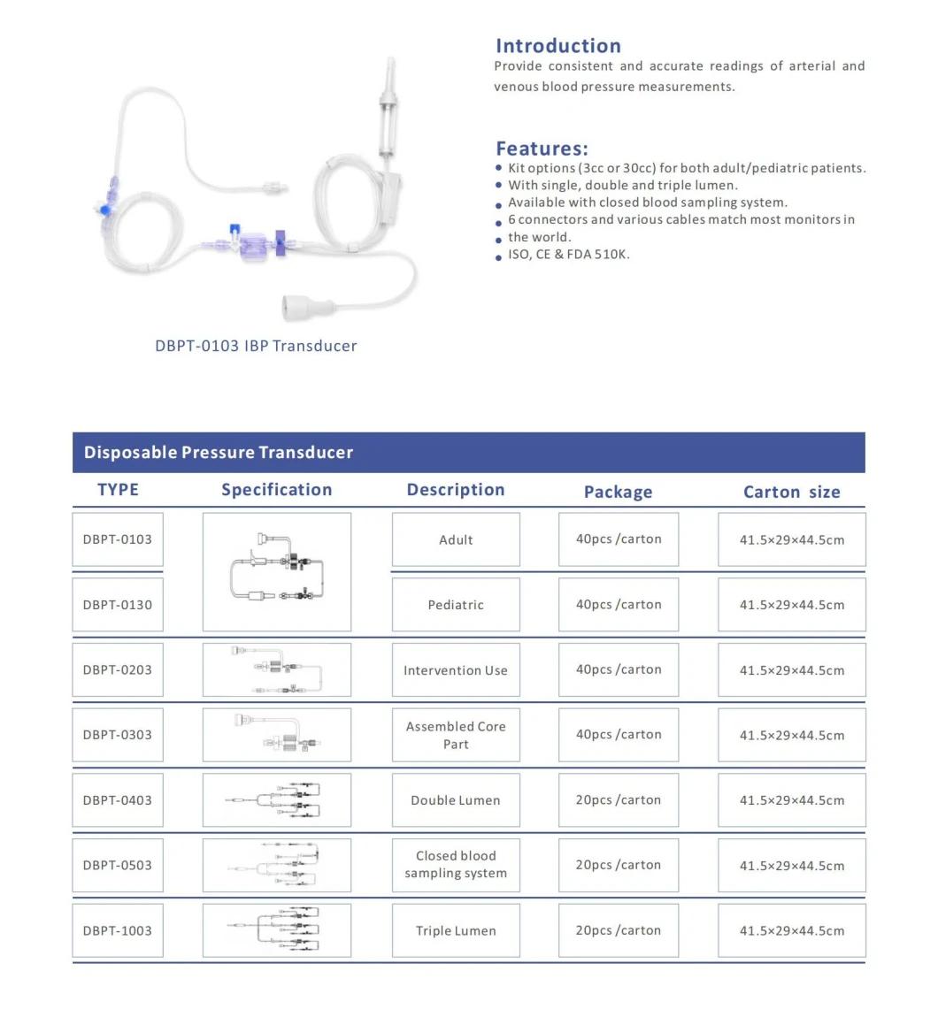 Surgical Instruments China Factory Consistent and Accurate Readings Blood Pressure Transducers