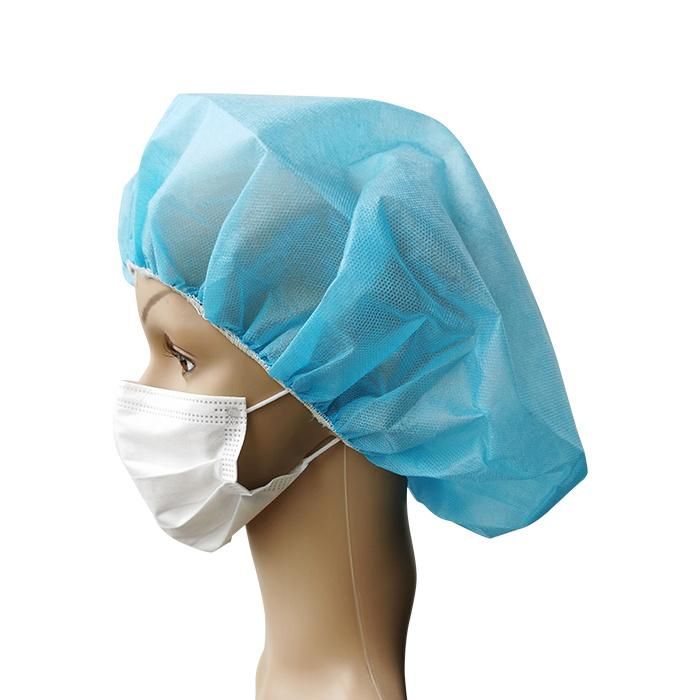 CE ISO13485 Non Woven Workshop Hygienic Hair Cover Protection Disposable Bouffant Cap