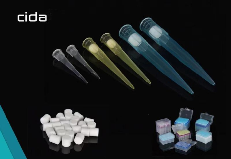 Disposable Lab Supplies Sterile DNA Rna Free High Accuracy Racked Pipette Filter Tips for Hospital Use