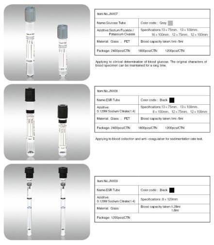 Glass Made Vacuum Blood Collection Tube for General Use