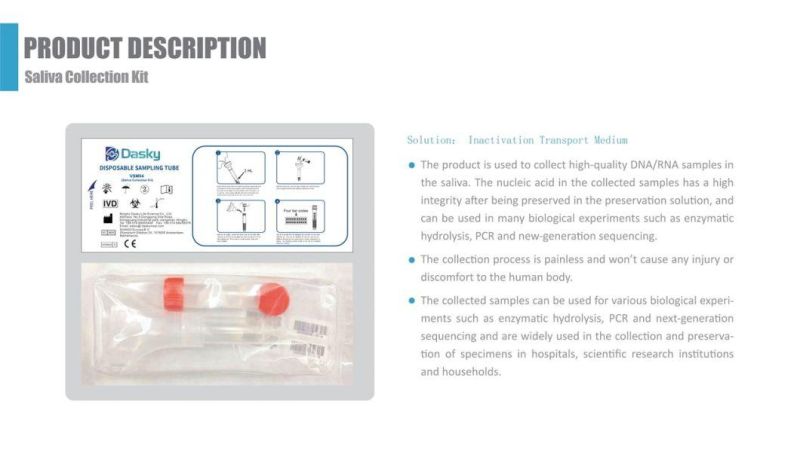 Saliva Collection Kit-Hot Sale Disposable Saliva Sample Collection Kit for DNA/Rna Test