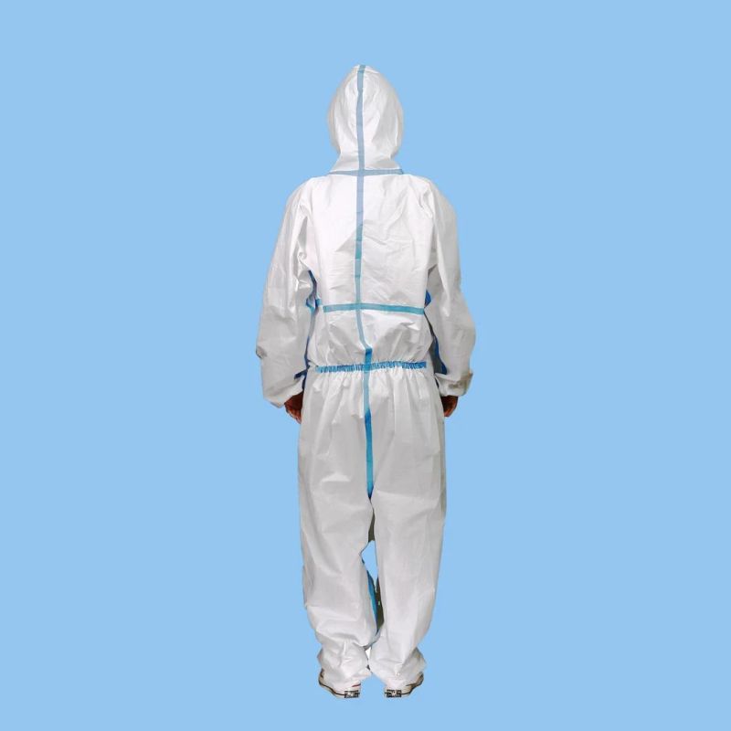 Blue White, Disposable, Customized, Size 180mm, Medical, Safety, Hospital, Protective Big Size Coverall