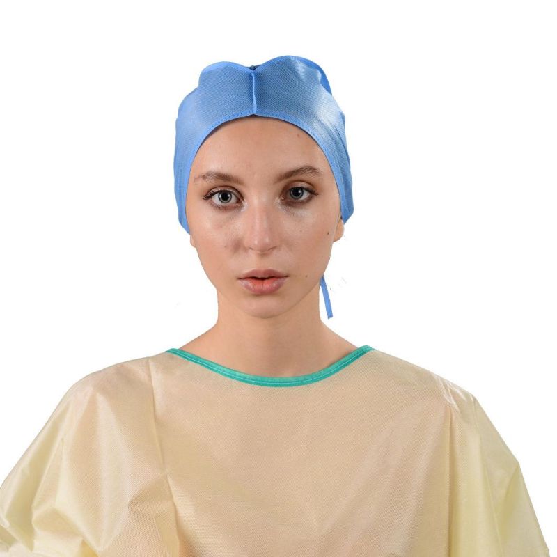 Disposable Nonwoven Doctor Cap with Tie on or Back Elastic