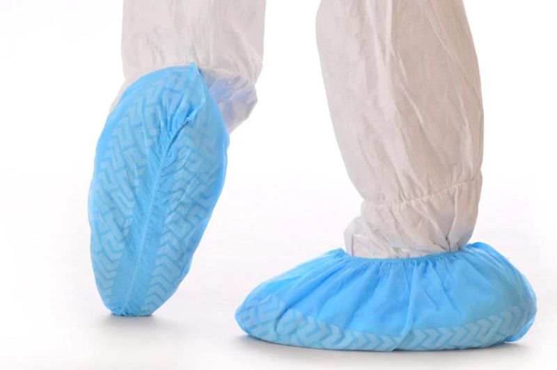 Disposable Medical Use PP Shoe Covers with Non-Slip Stripes for Prevemt Pollution