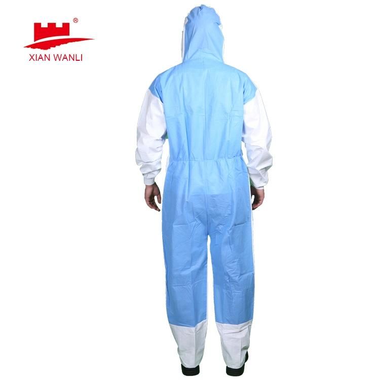 50GSM Microporous Waterproof Disposable Coverall 14126 Disposable Coverall 25 GSM Non Woven Disposable Coverall Fabric