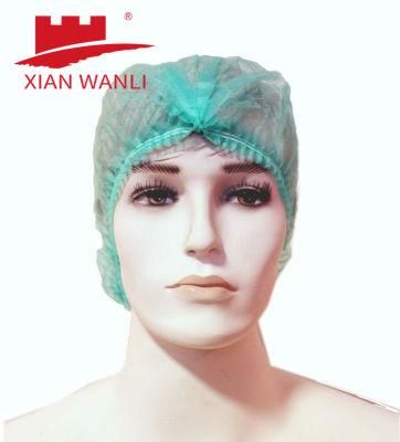 China Disposable Use Head Cap with Double Elastic by Soft Non-Woven Non-Irritaing for Skin Prevent Dust Mob Cap in Hospital