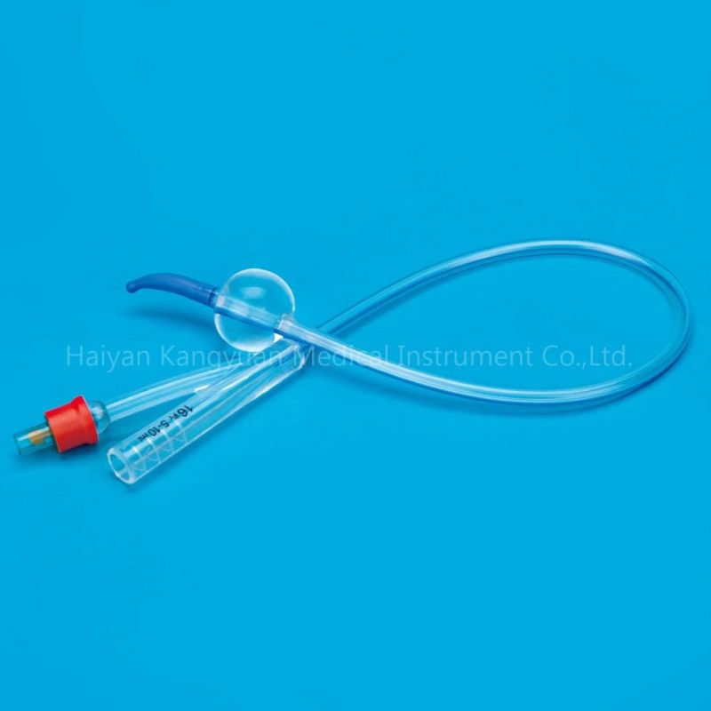 Two Way Tiemann Coude Tip All Silicone Urinary Urethral Catheter Normal Balloon Factory