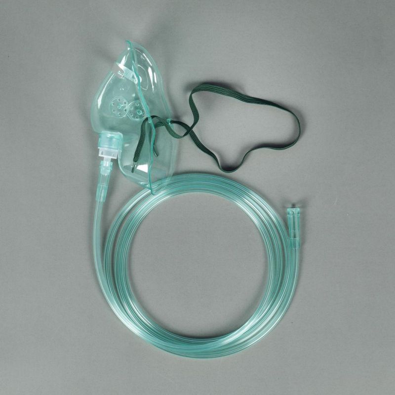 Single Use Disposable Oxygen Mask for Adult Use with Tubing