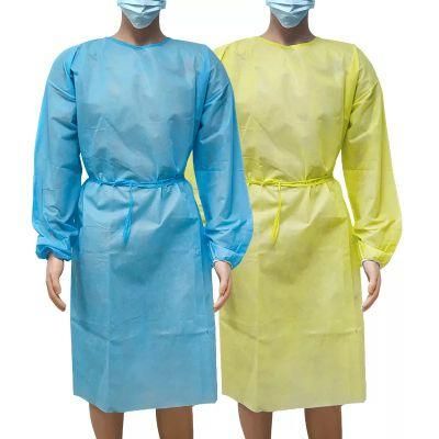 Disposable Isolation Gown Knitted Cuff Lab Visitor Gowns Anti-Static Radiation Proof Water Proof