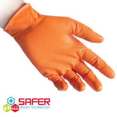 S to XL Large Size Powder Free Diamond Grip Nitrile Gloves with Box