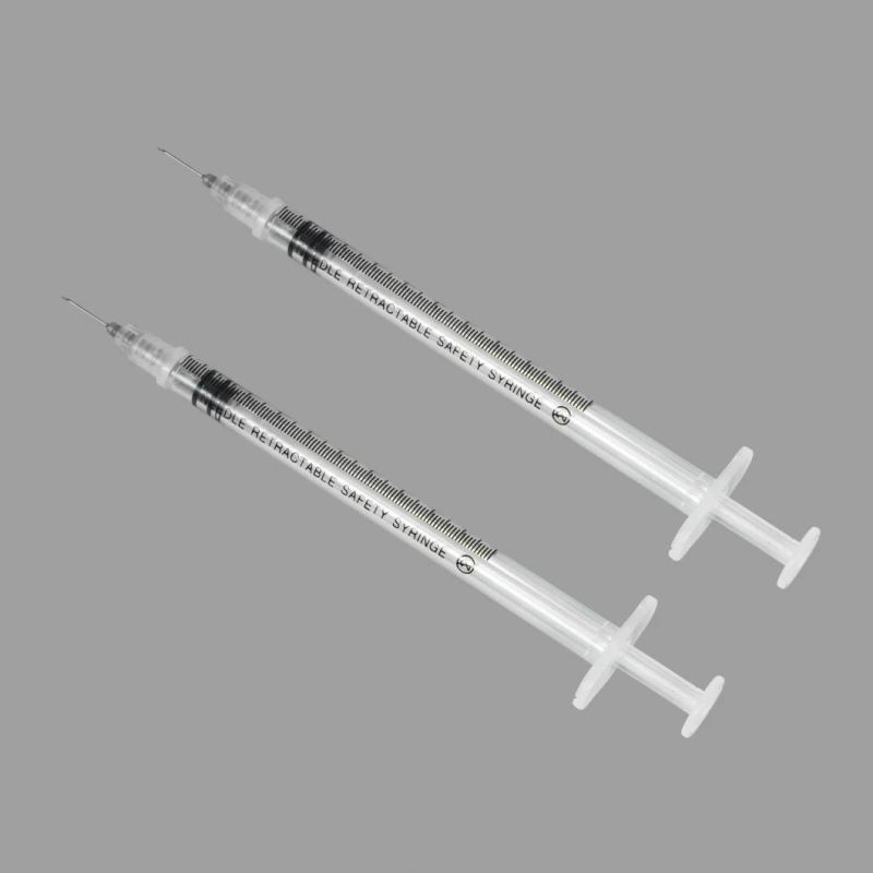 Luer Lock/Fix/Luer Slip Needle Retractable Hypodermic Safety Syringe