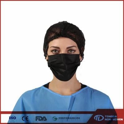 En14683 Typeiir Standard CE with Highest Quality 3ply Black Disposable Nonwoven Face Mask Surgical Face Mask White List