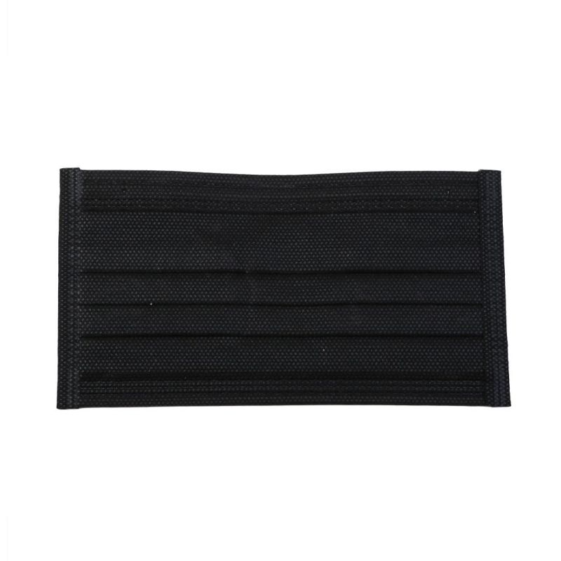 Black Medical 3ply Disposable Elastic Earloop Face Mask