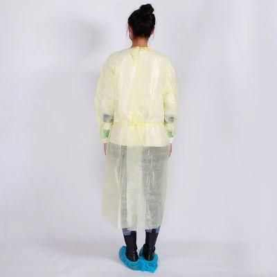 Disposable Waterproof Yellow PPE Nonwoven Isolation Gown