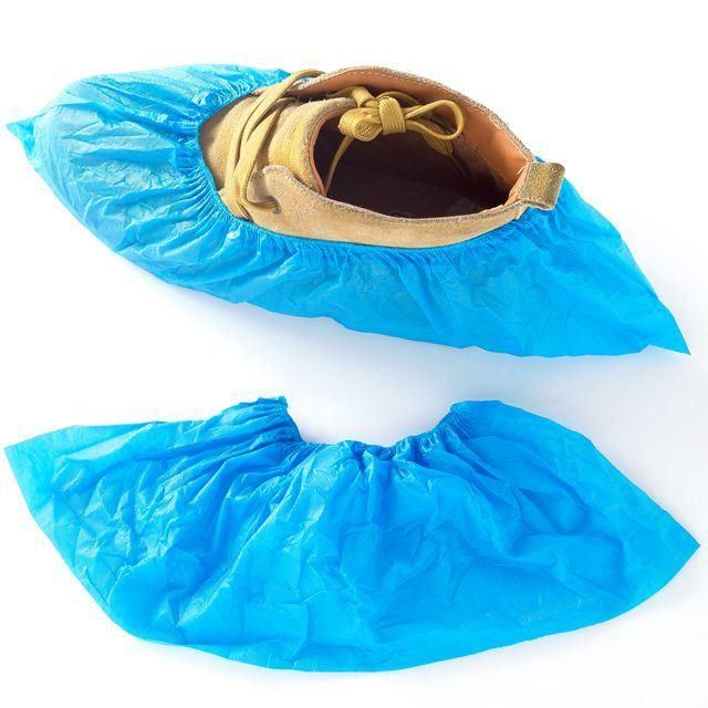 CPE+PP Rain Shoe Cover Blue Color Disposable Anti-Slip Waterproof Shoe Cover