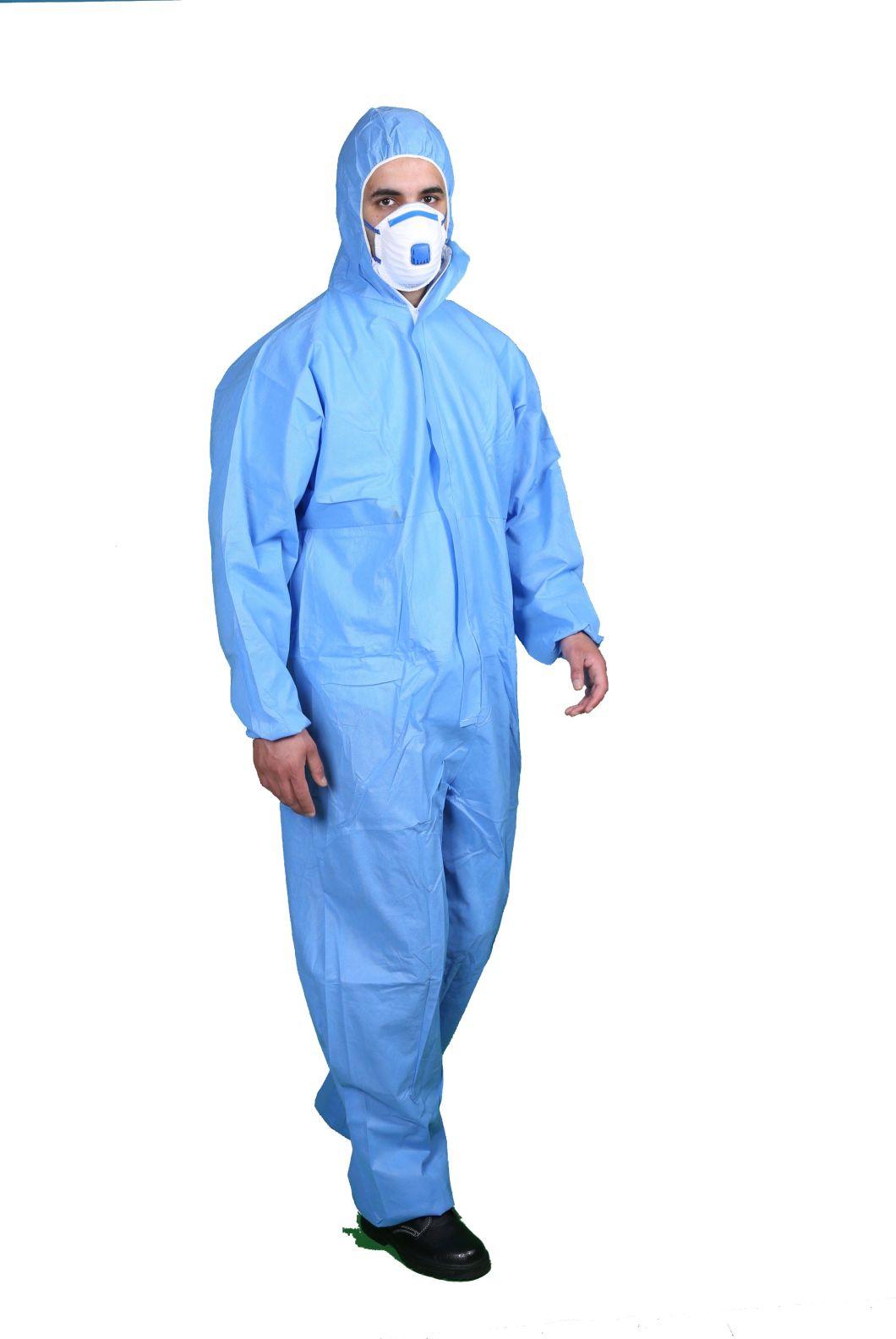 Disposable Microporous Light Weight Coverall with Hood