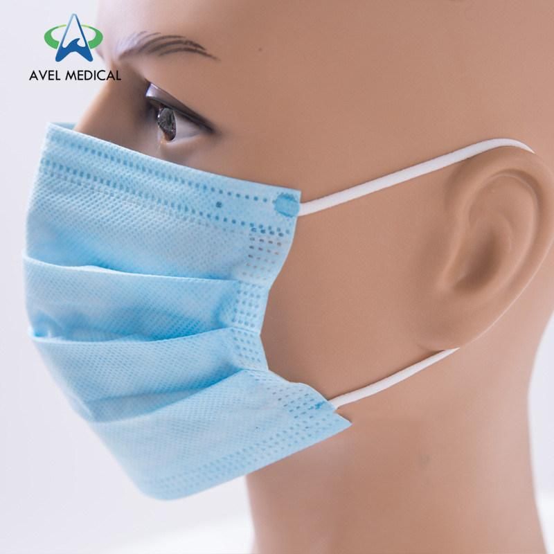 Earloop White Blue Safety 3 Ply Face Mask Suppliers Disposable Face Mask for Workers