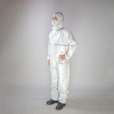 SGS CE Approval En14126 Non-Sterile Disposable Lightweight Waterproof Medical Chemical Coverall Hospital Safety Virus Protective Clothing