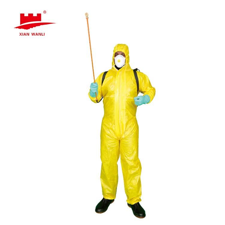 White Coverall Non Woven Protective Work Safety Clothing Microporous Coveralls with Hood and Tape