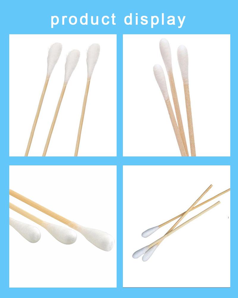 Wooden Handle Long Sticks Tipped Head Cotton Buds Applicator