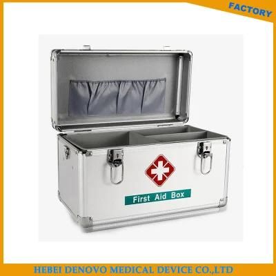 Portable Lockable Medicine Box with Removable Sticker Tray Shoulder Strap