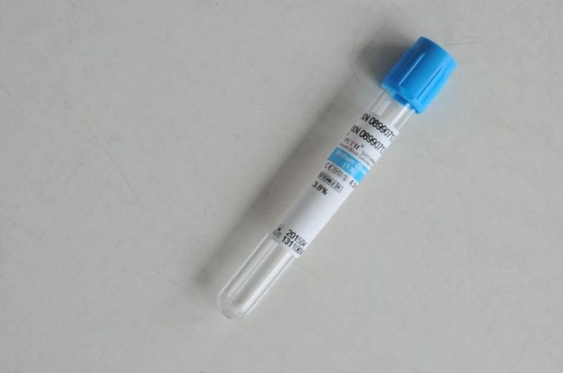 Blood Collection Tube, Sodium Citrate Tube, 9nc, Blue Cap with Ce, ISO 13458