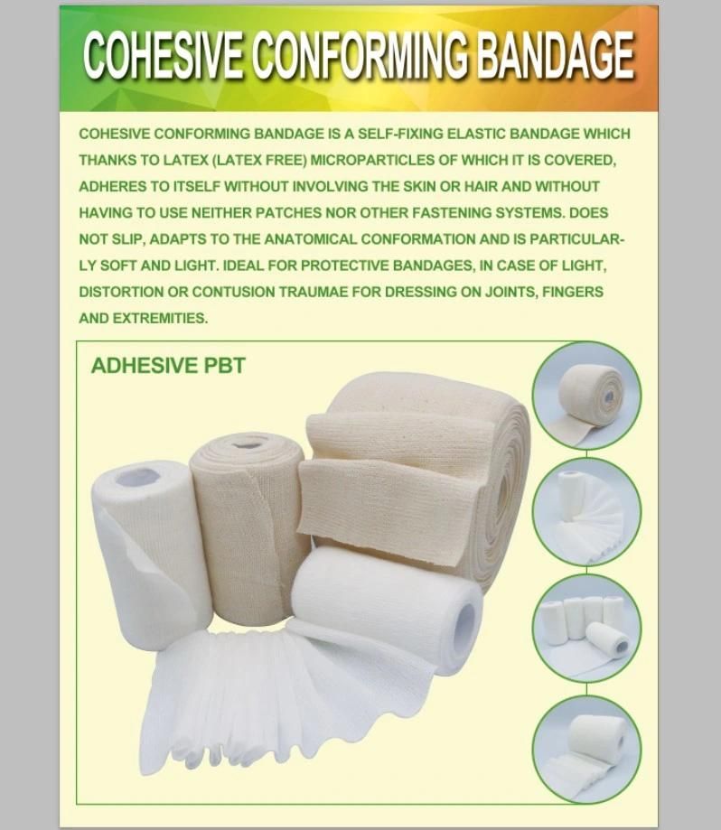 Light PBT Adhesive Bandage Distortion or Contusion Traumae for Dressing on Joints, Fingers and Extremities.