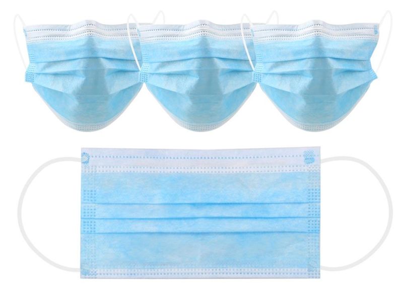 50 PCS Face Mask Mouth & Nose Protector Respirator Masks Blue