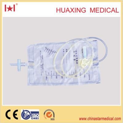 Single-Use Surgical Pull-Push Valve Urine Bag for Hospital